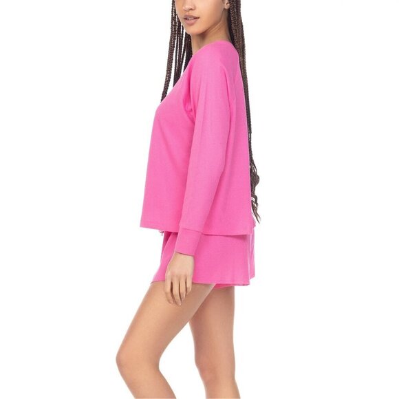 HONEYDEW Cozy Waffle Fabric Lounge Set for Stylish & Comfortable in Pink Medium - Picture 2 of 11